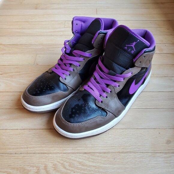 Nike Air Jordan 1 Mid "Purple Mocha" Palomino - Sz 9.5 (DQ8426-215) - Picture 1 of 6